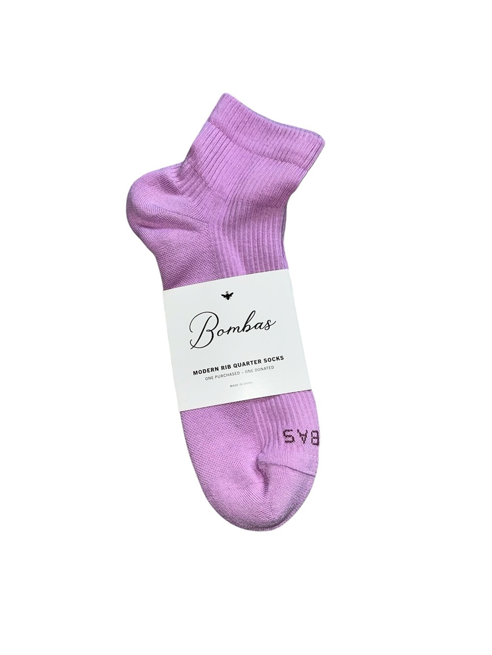 Bombas Modern Rib Quarter Socks Large Pink